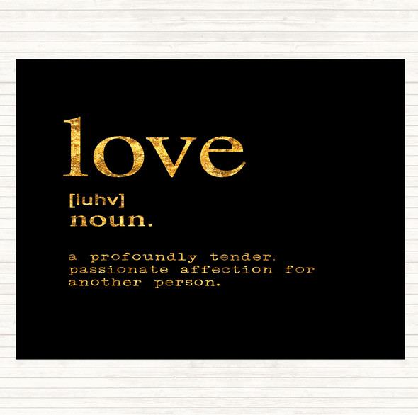 Black Gold Word Definition Love Quote Mouse Mat Black Gold Word Definition Love Quote Mouse Mat
