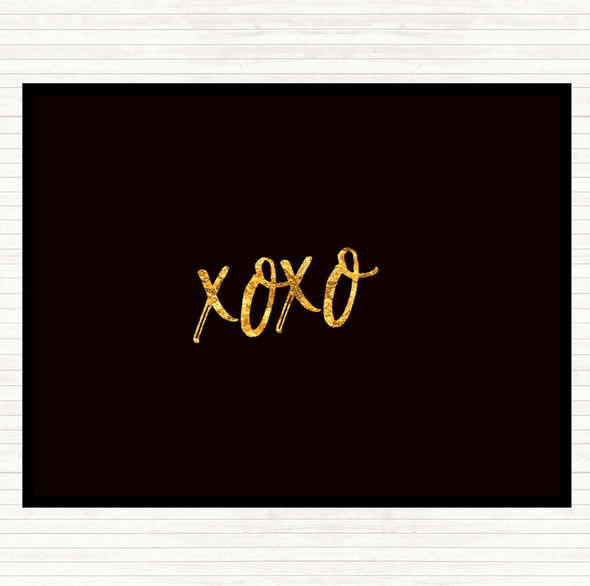 Black Gold Xoxo Quote Mouse Mat