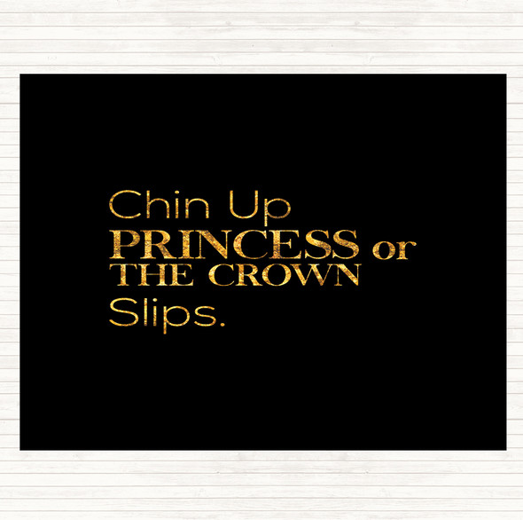 Black Gold Chin Up Quote Mouse Mat