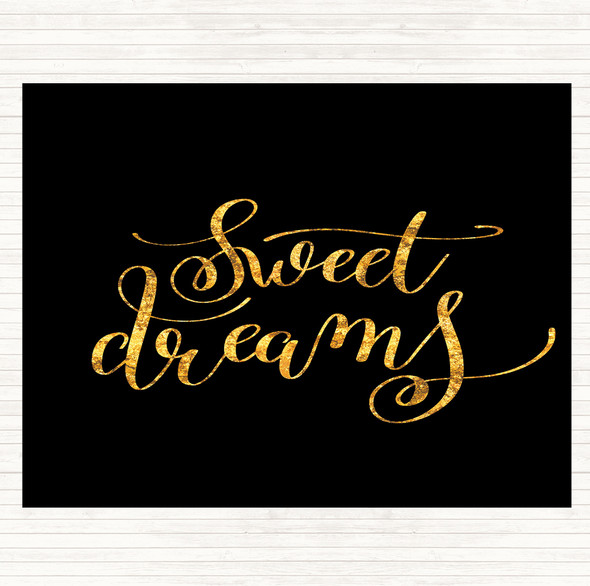 Black Gold Dreams Quote Mouse Mat