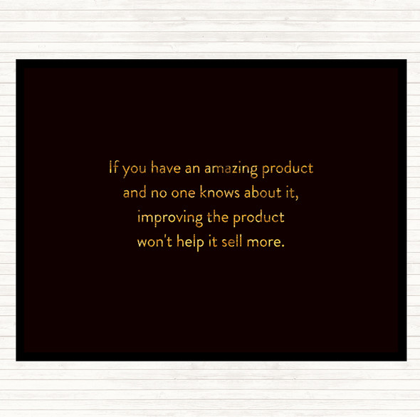 Black Gold Amazing Product Quote Mouse Mat