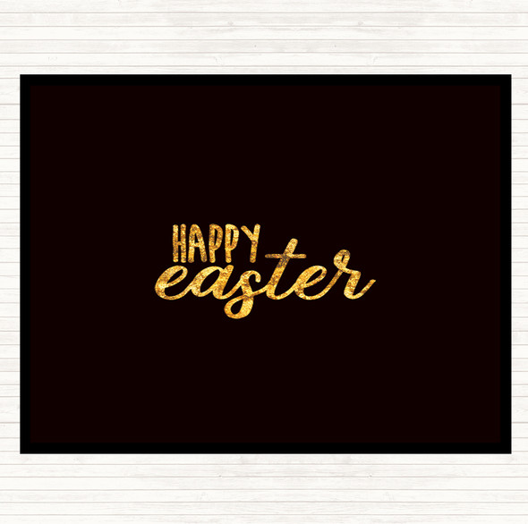 Black Gold Happy Easter Quote Mouse Mat