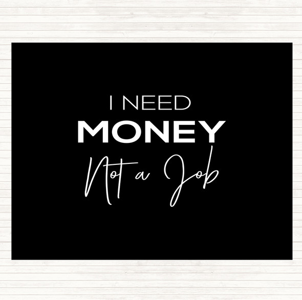 Black White I Need Money Quote Mouse Mat