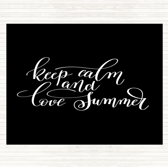 Black White Keep Calm Love Summer Quote Mouse Mat