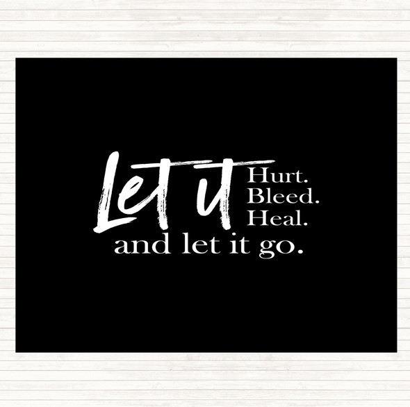 Black White Let It Go Quote Mouse Mat