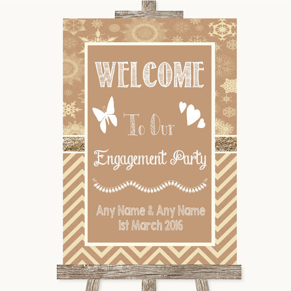 Brown Winter Welcome To Our Engagement Party Customised Wedding Sign