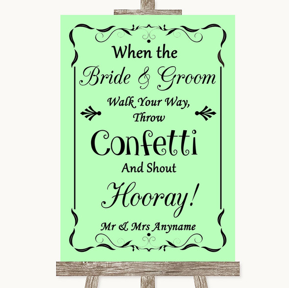 Green Confetti Customised Wedding Sign