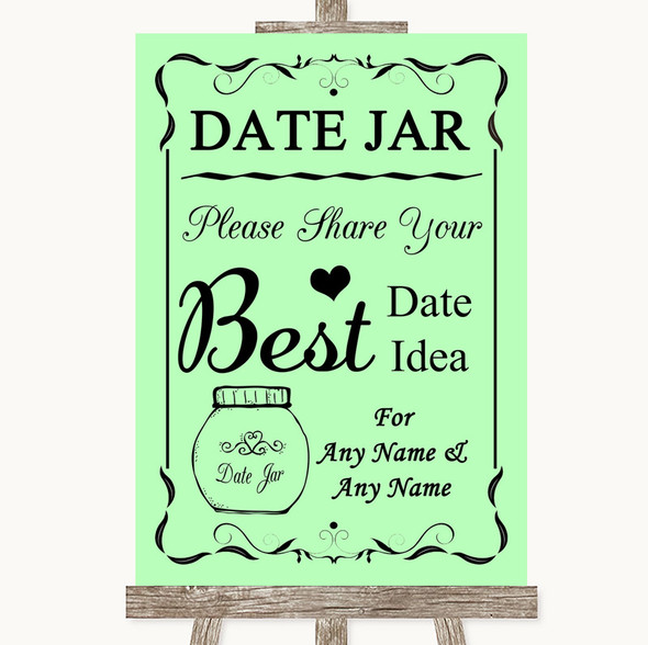 Green Date Jar Guestbook Customised Wedding Sign