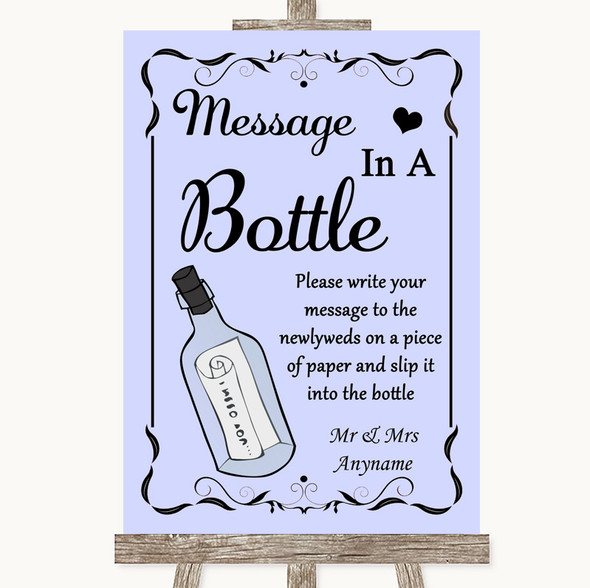 Lilac Message In A Bottle Customised Wedding Sign