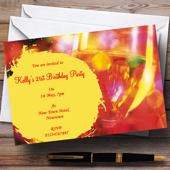 Champagne Glasses Customised Party Invitations