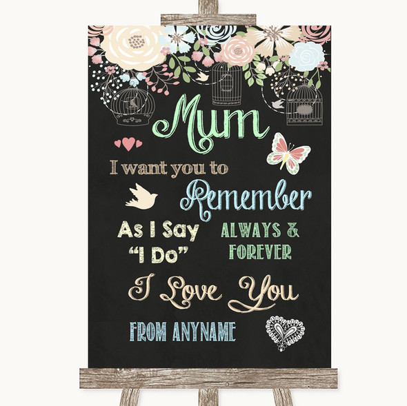 Shabby Chic Chalk I Love You Message For Mum Customised Wedding Sign