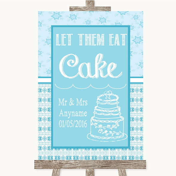 Winter Blue Let Them Eat Cake Customised Wedding Sign