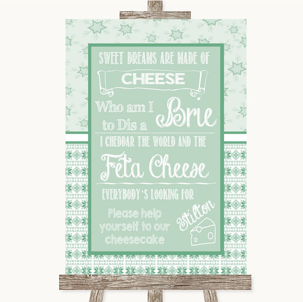 Winter Green Cheesecake Cheese Song Customised Wedding Sign