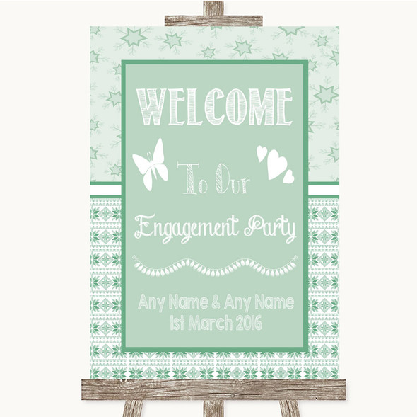 Winter Green Welcome To Our Engagement Party Customised Wedding Sign