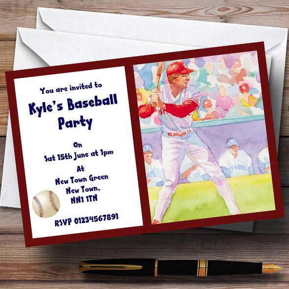 Baseball Customised Party Invitations