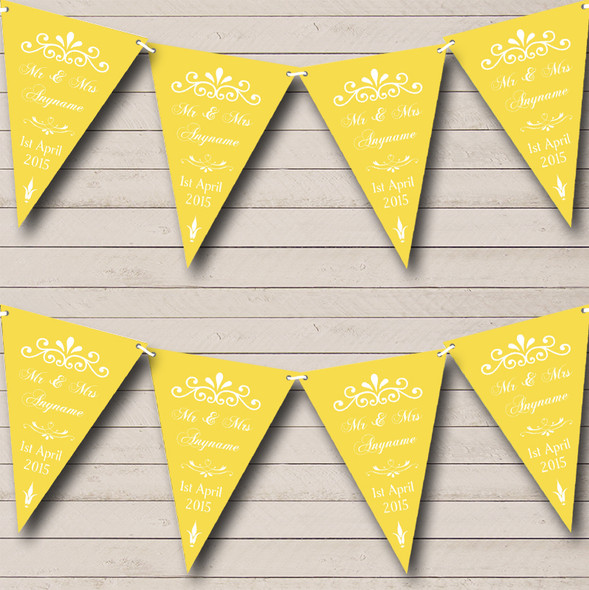 Vintage Regal Gold Yellow Wedding Anniversary Party Bunting