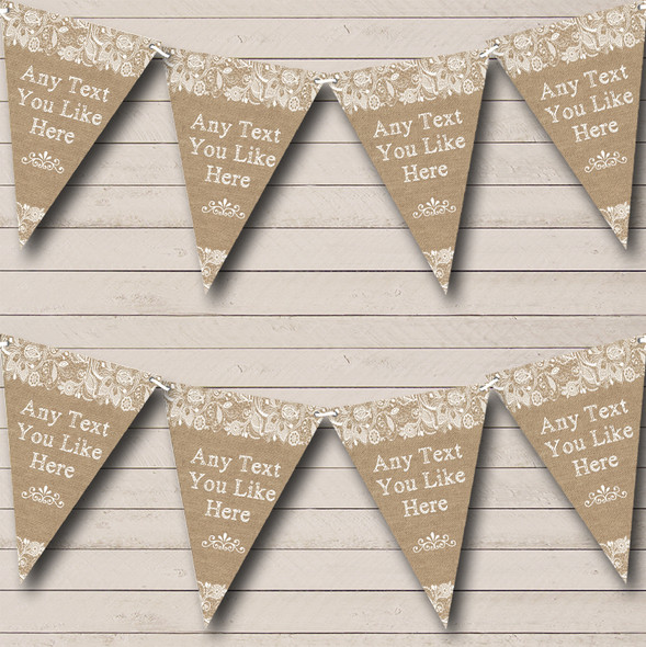 Stunning Burlap & Lace Anniversary Party Bunting