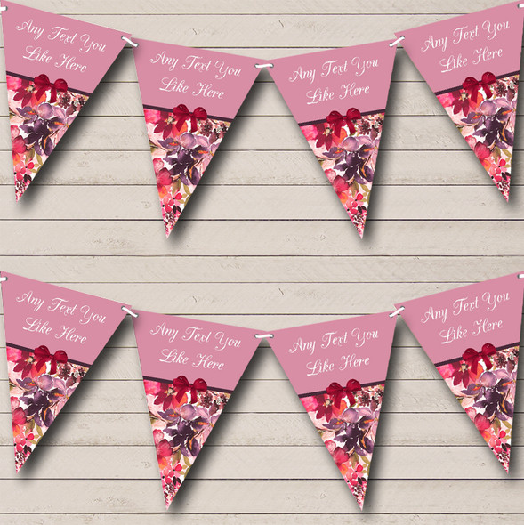 Lilac Floral Vintage Shabby Chic Wedding Anniversary Party Bunting