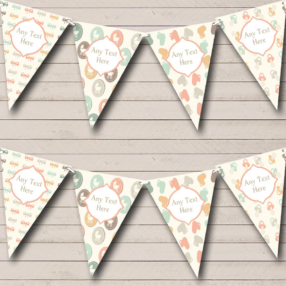 Neutral Pram Bows Baby Shower Bunting