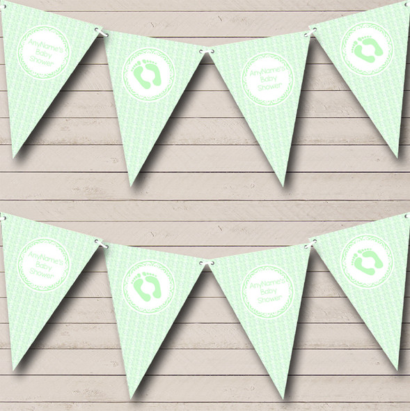 Green Love Hearts Baby Shower Bunting