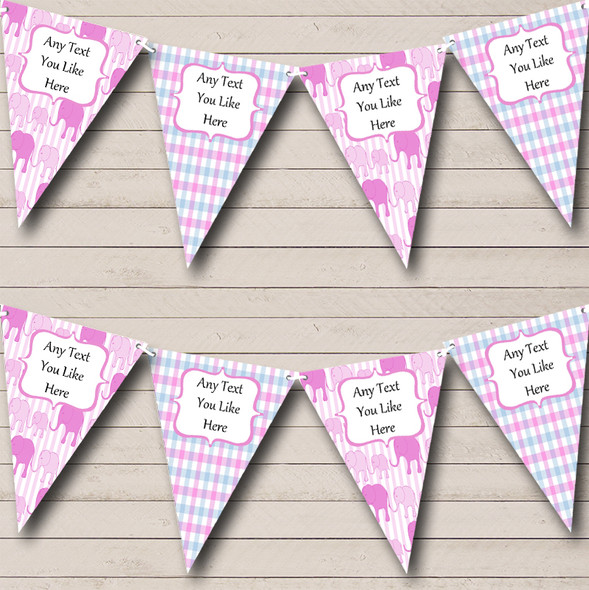 Girl Pink Elephants Baby Shower Bunting