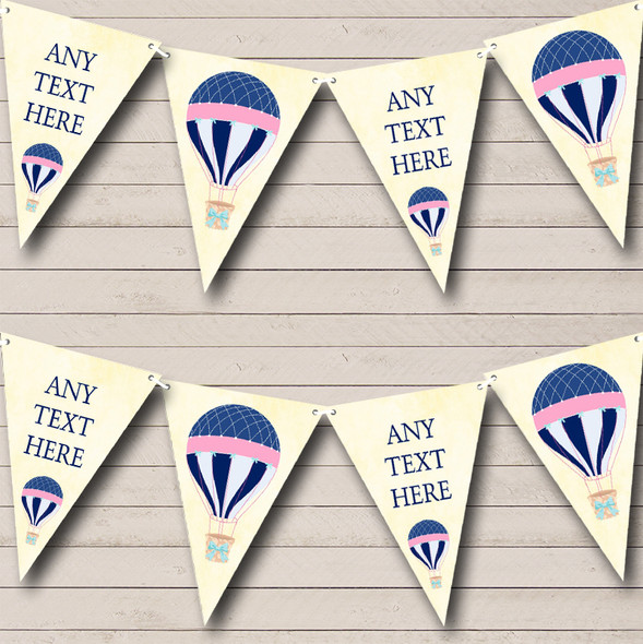 Pink Blue Hot Air Balloon Baby Shower Bunting