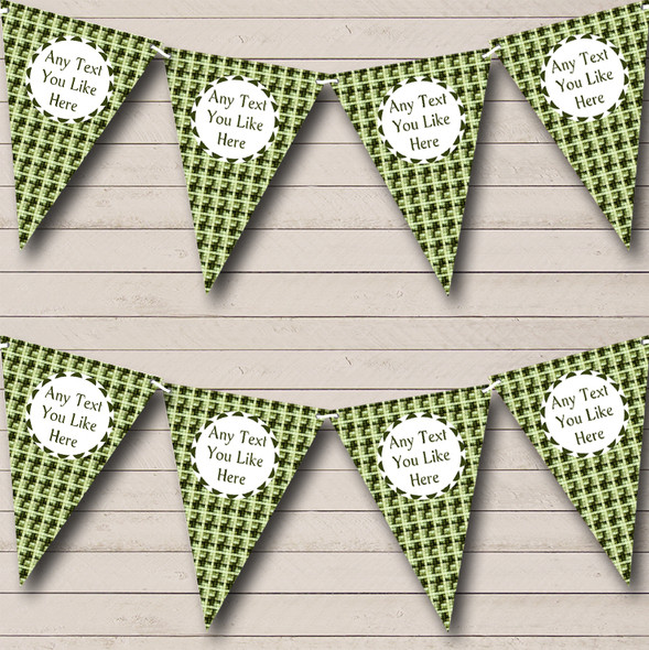 Shades Of Green Squares Birthday Party Bunting