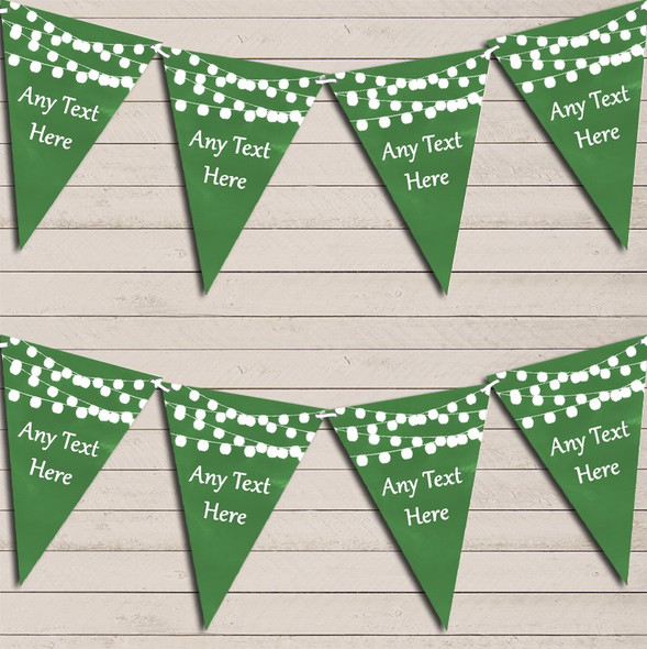 Deep Green Watercolour Lights Birthday Bunting Garland Party Banner