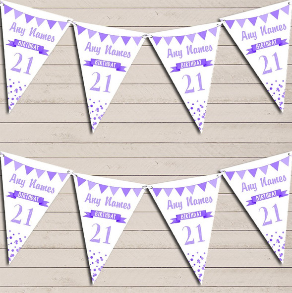 Any Age Birthday 18Th 21st 30th 40th 50th 60th Lilac Purple Birthday Bunting