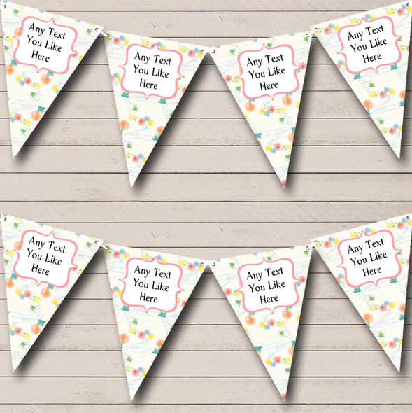 Summer Floral Cream Carnival Fete Street Party Bunting