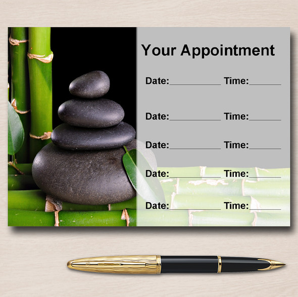 Beauty Salon Massage Treatment Spa Black Personalised Appointment Cards
