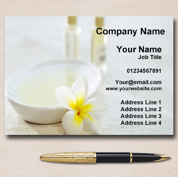 Beauty Salon Massage Treatment Spa White Personalised Business Cards