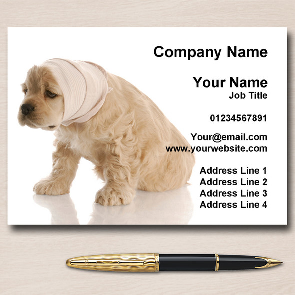 Vet Veterinary Sick Dog Personalised Business Cards