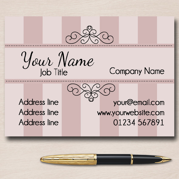 Champagne Classic Coral Personalised Business Cards