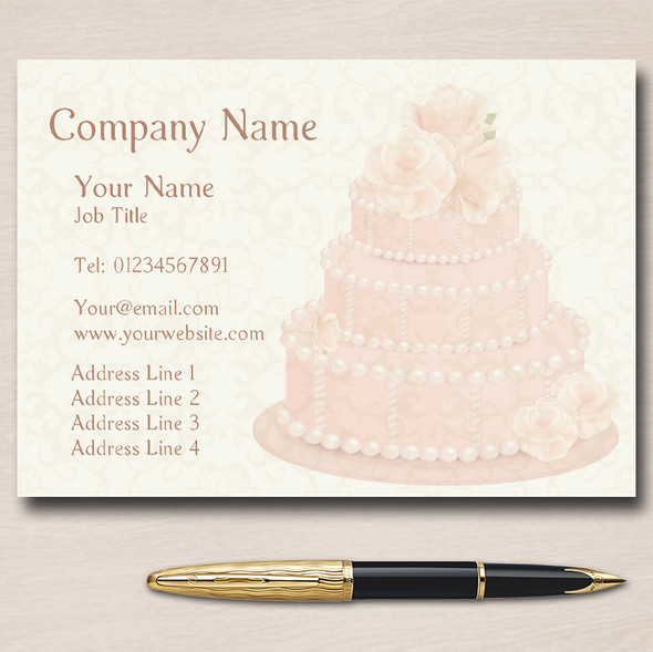 Coral Cake Personalised Business Cards