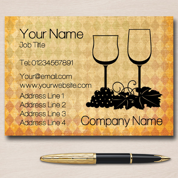 Orange Wine And Grapes Personalised Business Cards