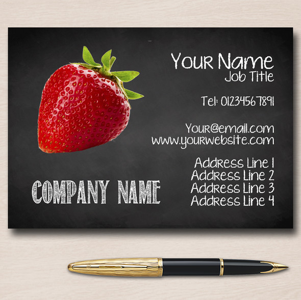 Strawberry Personalised Business Cards