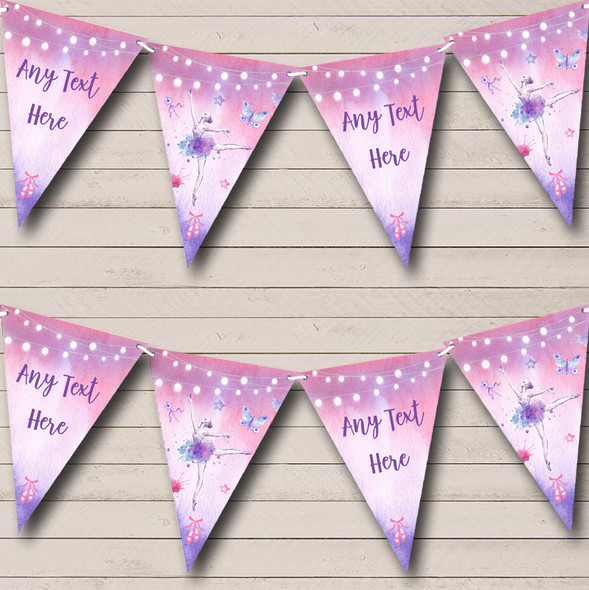 Ballerina Ballet Pink Purple Children's Party Bunting