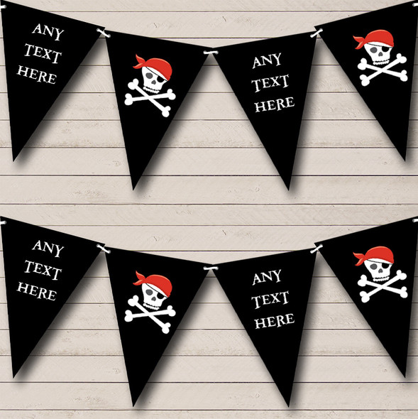 Black Skull Crossbones Pirate Children's Party Bunting