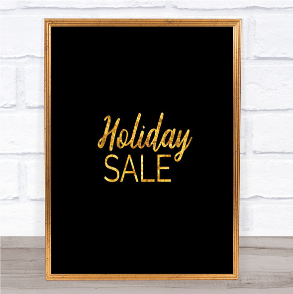 Holiday Sale Quote Print Black & Gold Wall Art Picture