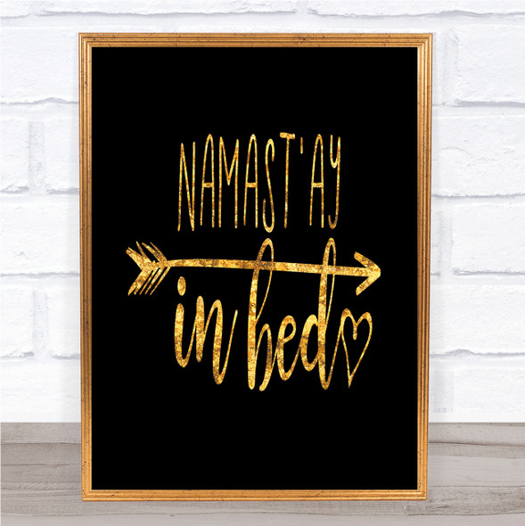 Namaste Quote Print Black & Gold Wall Art Picture