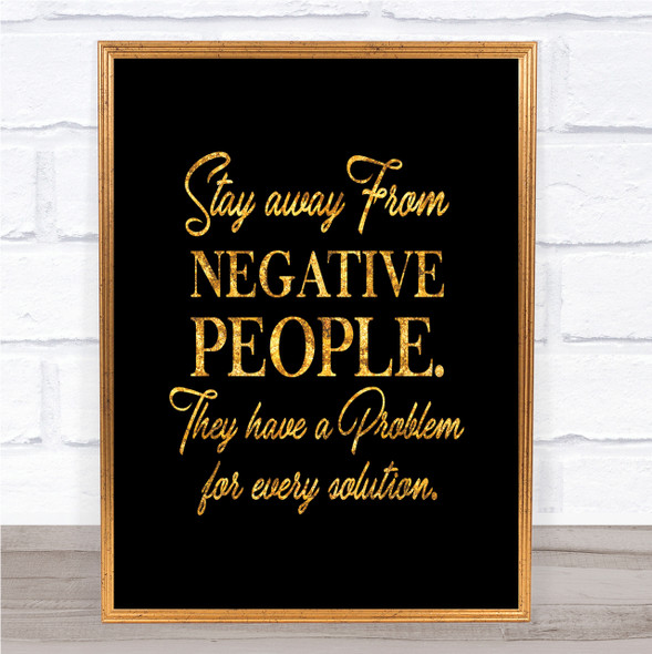 Every Solution Quote Print Black & Gold Wall Art Picture