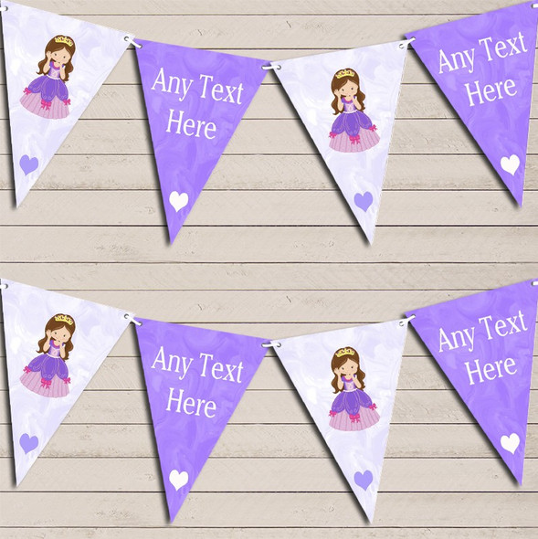 Purple Marble Princess Children's Birthday Bunting Garland Party Banner