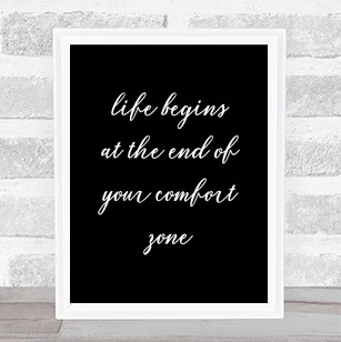 Life Begins Quote Print Black & White
