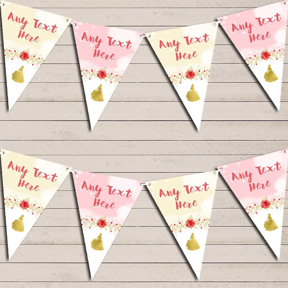 Pink Princess Children's Birthday Bunting Garland Party Banner