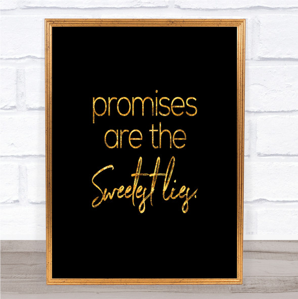 Promises Quote Print Black & Gold Wall Art Picture