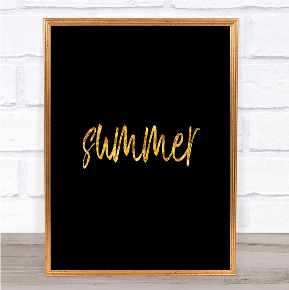 Slimmer Quote Print Black & Gold Wall Art Picture