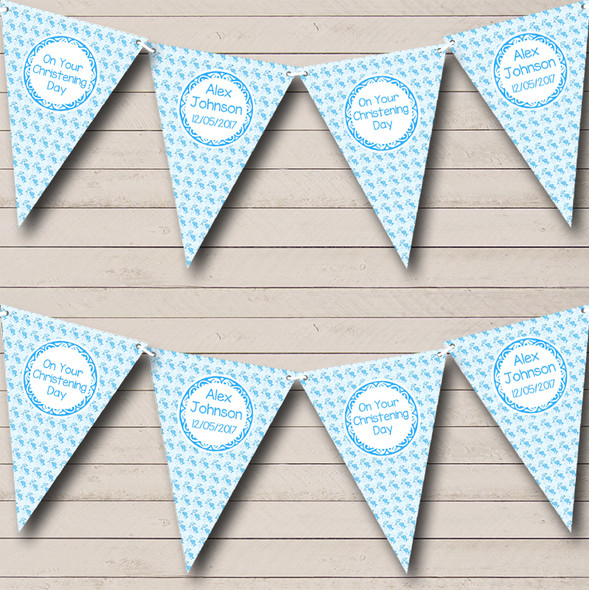 Blue Dolphin Christening Baptism Bunting