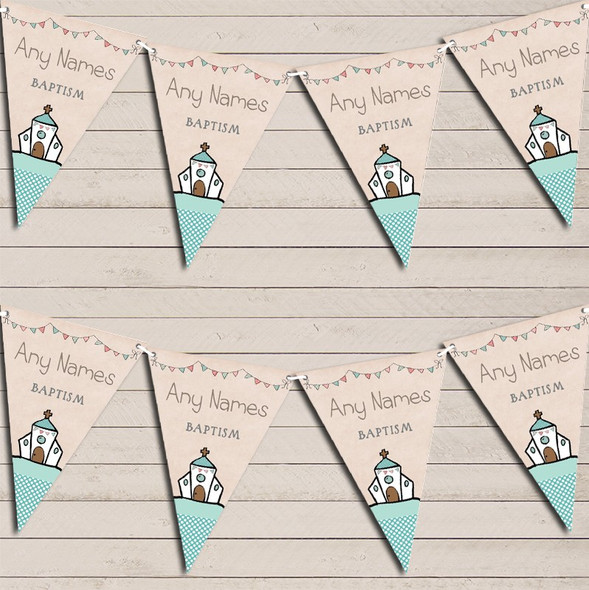 Cute Party Decoration Baptism Christening Bunting Garland Party Banner