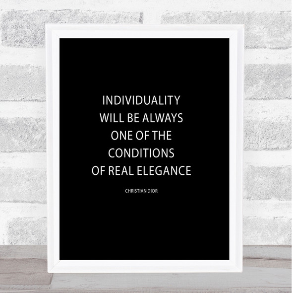 Christian Dior Individuality Quote Print Black & White